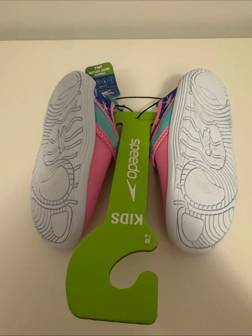NWT Speedo Kids Pink and Aqua Velcro Water Shoes
